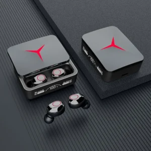 stylish m90 pro earbuds on table