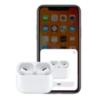 Smart phone showing Apple airpods pro connecting popup