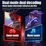 dual gaming and music modes of m28 earbuds